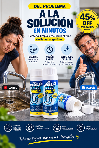 Limpiador de desagües de 3 botellas